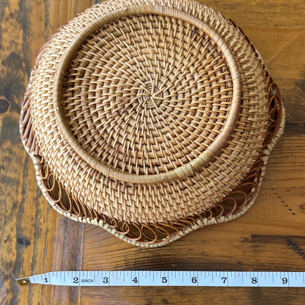 Round Woven Decorative Basket - Natural & Brown - Picture 2 of 3